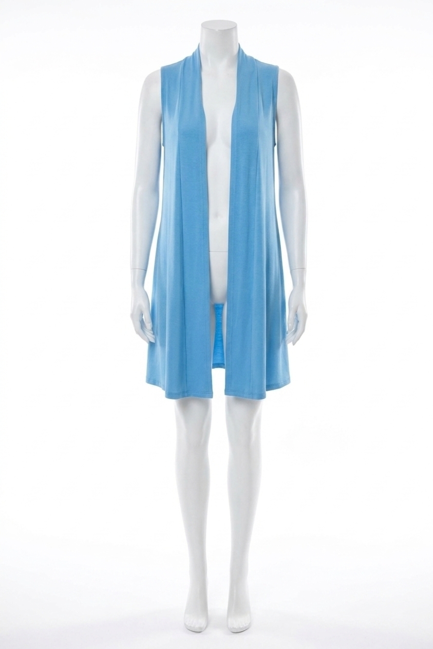 NEW ANGEL draped pocket vest in turquoise